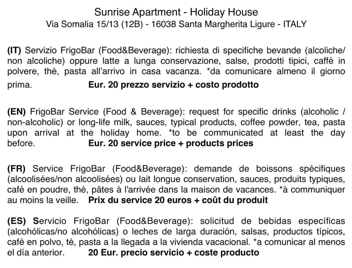 Sunrise Apartment Σάντα Μαργκερίτα Λιγκούρε Εξωτερικό φωτογραφία